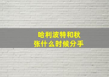 哈利波特和秋张什么时候分手