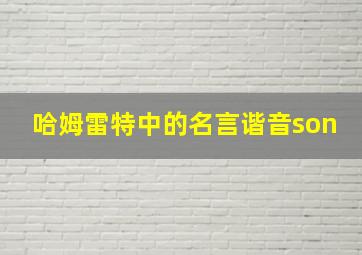 哈姆雷特中的名言谐音son