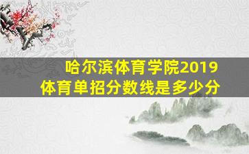 哈尔滨体育学院2019体育单招分数线是多少分