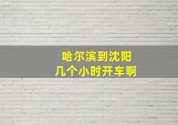 哈尔滨到沈阳几个小时开车啊