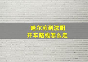 哈尔滨到沈阳开车路线怎么走