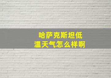 哈萨克斯坦低温天气怎么样啊