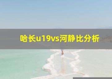 哈长u19vs河静比分析