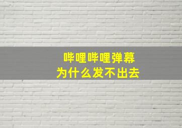 哔哩哔哩弹幕为什么发不出去