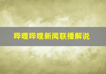 哔哩哔哩新闻联播解说