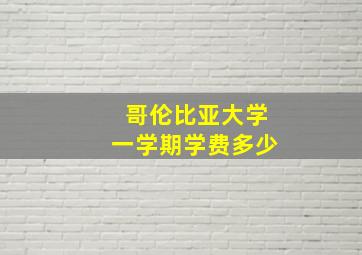 哥伦比亚大学一学期学费多少