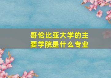 哥伦比亚大学的主要学院是什么专业