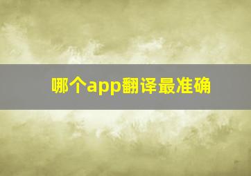 哪个app翻译最准确