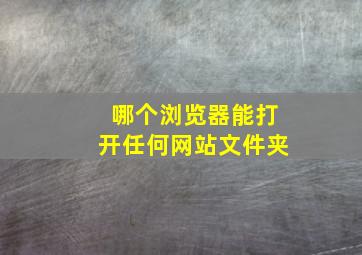 哪个浏览器能打开任何网站文件夹