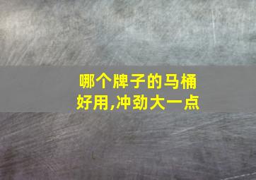 哪个牌子的马桶好用,冲劲大一点