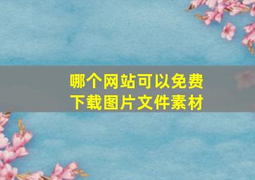 哪个网站可以免费下载图片文件素材