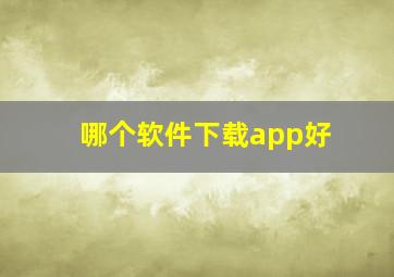 哪个软件下载app好