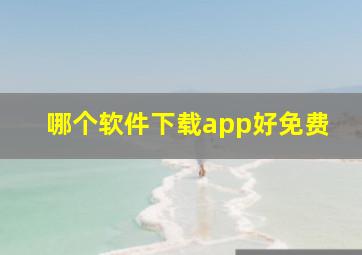 哪个软件下载app好免费