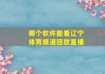 哪个软件能看辽宁体育频道回放直播