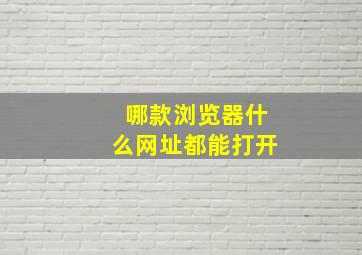 哪款浏览器什么网址都能打开