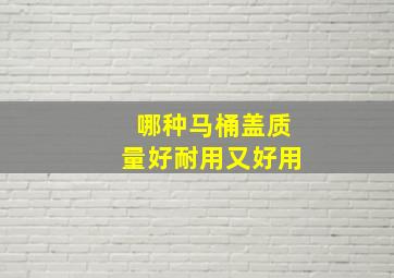 哪种马桶盖质量好耐用又好用