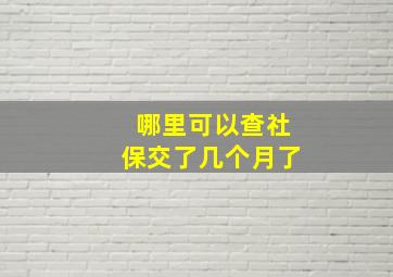 哪里可以查社保交了几个月了