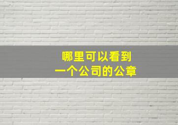 哪里可以看到一个公司的公章