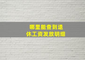 哪里能查到退休工资发放明细