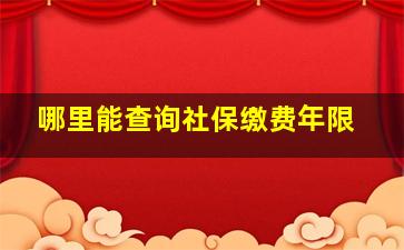 哪里能查询社保缴费年限