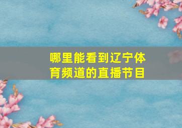 哪里能看到辽宁体育频道的直播节目