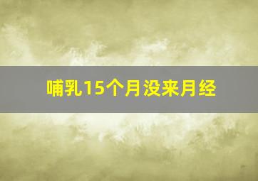 哺乳15个月没来月经