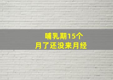 哺乳期15个月了还没来月经