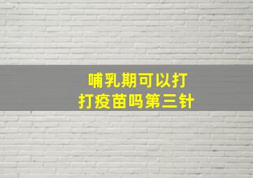 哺乳期可以打打疫苗吗第三针