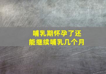 哺乳期怀孕了还能继续哺乳几个月