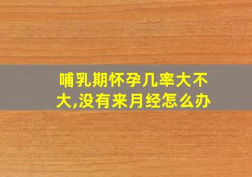 哺乳期怀孕几率大不大,没有来月经怎么办