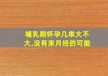 哺乳期怀孕几率大不大,没有来月经的可能