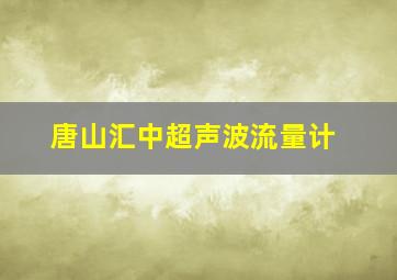 唐山汇中超声波流量计