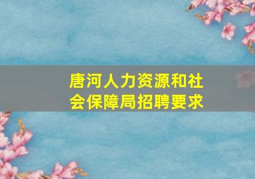 唐河人力资源和社会保障局招聘要求