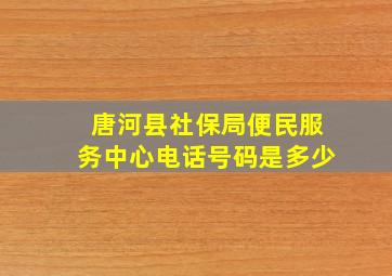 唐河县社保局便民服务中心电话号码是多少