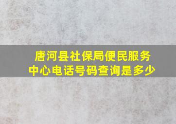 唐河县社保局便民服务中心电话号码查询是多少