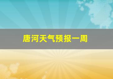 唐河天气预报一周