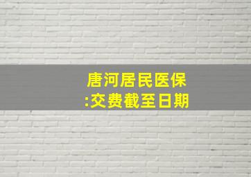 唐河居民医保:交费截至日期