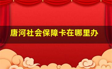 唐河社会保障卡在哪里办