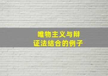 唯物主义与辩证法结合的例子