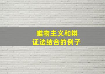 唯物主义和辩证法结合的例子