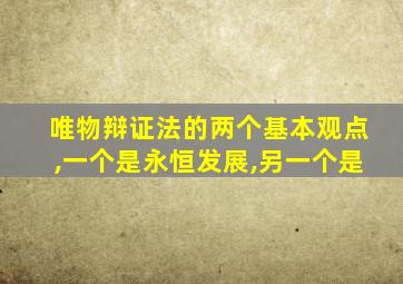 唯物辩证法的两个基本观点,一个是永恒发展,另一个是