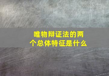 唯物辩证法的两个总体特征是什么