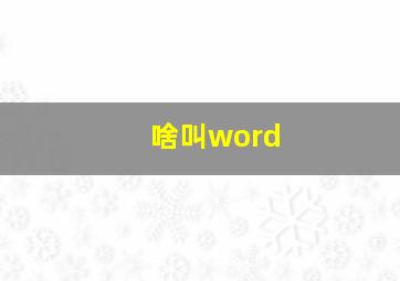 啥叫word