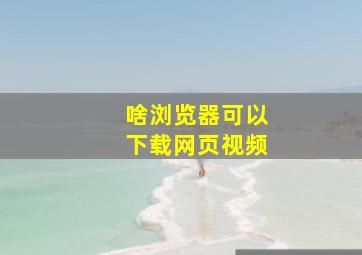 啥浏览器可以下载网页视频