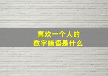 喜欢一个人的数字暗语是什么