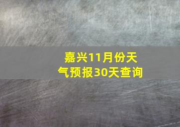 嘉兴11月份天气预报30天查询