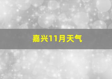 嘉兴11月天气