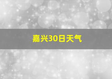 嘉兴30日天气