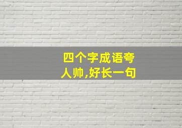 四个字成语夸人帅,好长一句