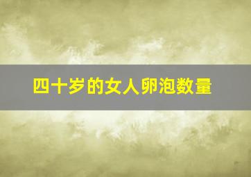 四十岁的女人卵泡数量